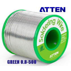 ATTEN Soldering Wire Green 0.8-500 κόλληση RoHS για ηλεκτρικό κολλητήρι ή αερίου 1mm 500gr Sn99.3 Cu0.7 για χειροτεχνίες και μοντελισμό